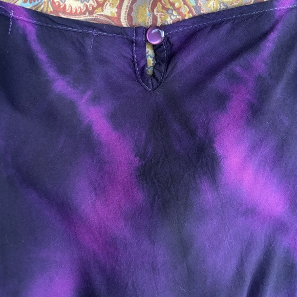 Live and Let Live Purple Tie Dye Peplum Blouse with Embroidery, size XL - Picture 7 of 11